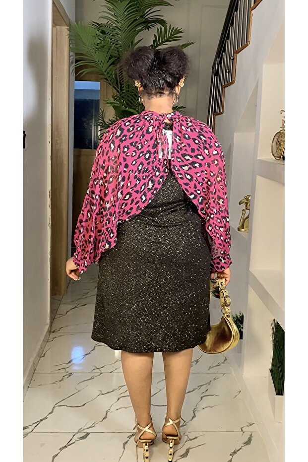 Simli elbise pembe - 4