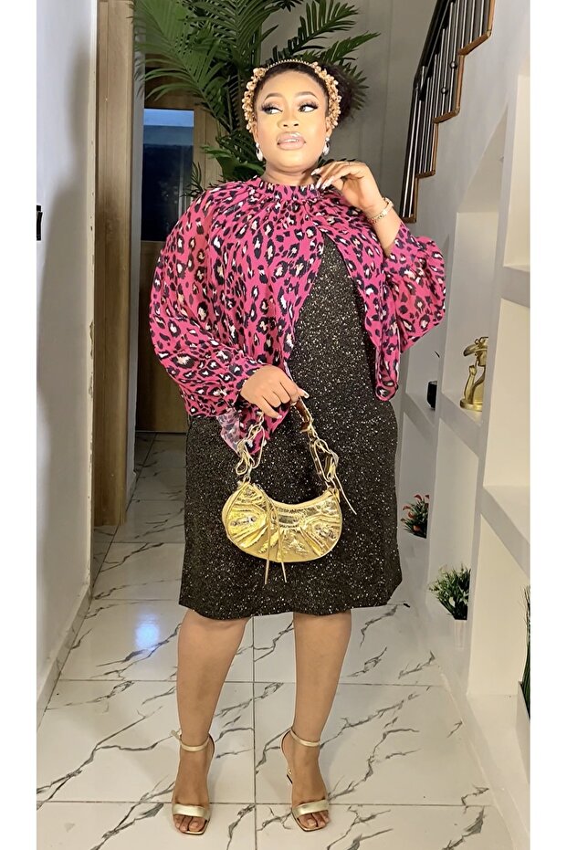 Simli elbise pembe - 3