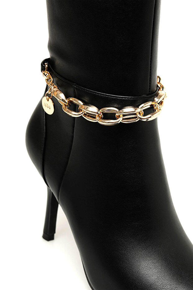 DENAY 2PR Siyah Kadın Topuklu Bot - 6