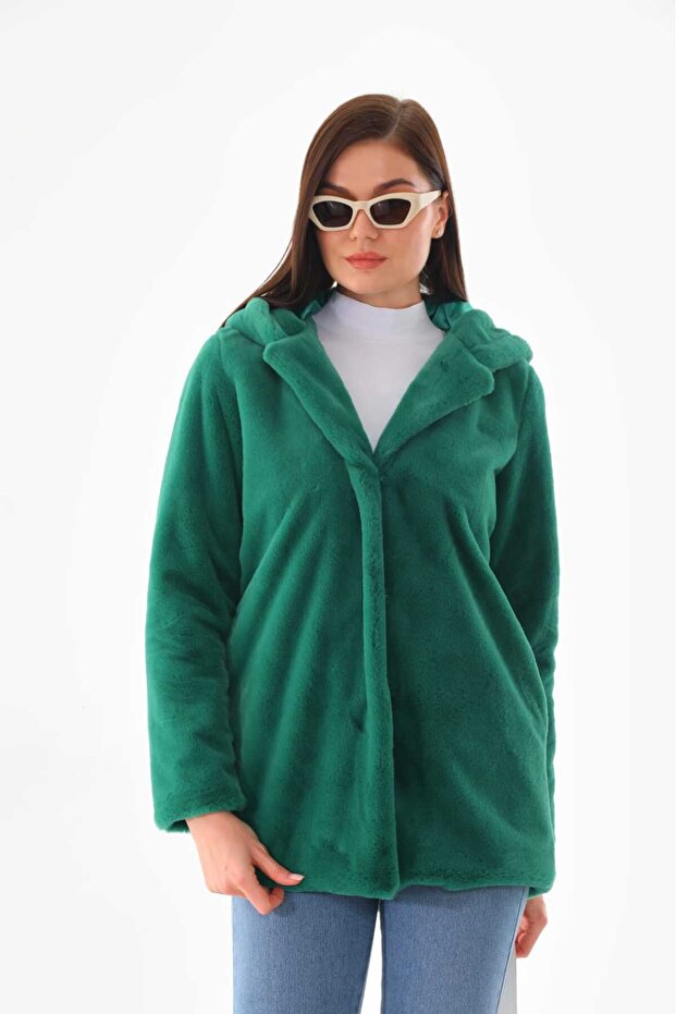 Rabbit Fur Hooded Jacket - 2