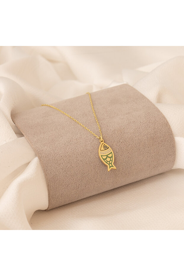 MİNELİ BALIK GÜMÜŞ KOLYE - 1