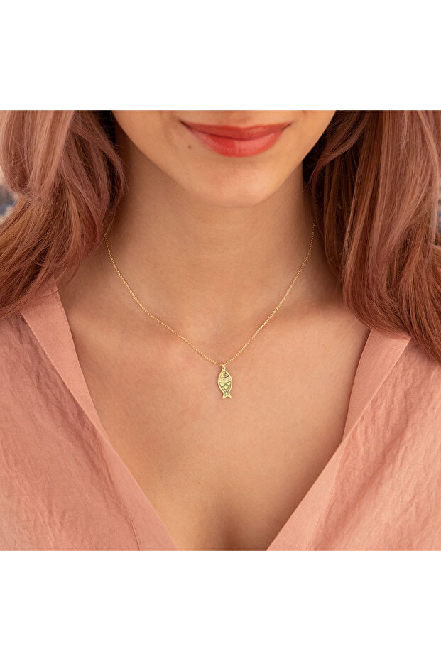 MİNELİ BALIK GÜMÜŞ KOLYE - 3