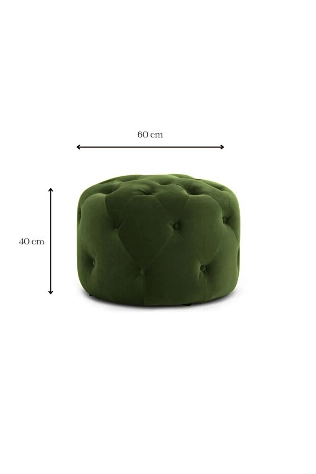 Premium Yeşil Yuvarlak Bench Puf - 3