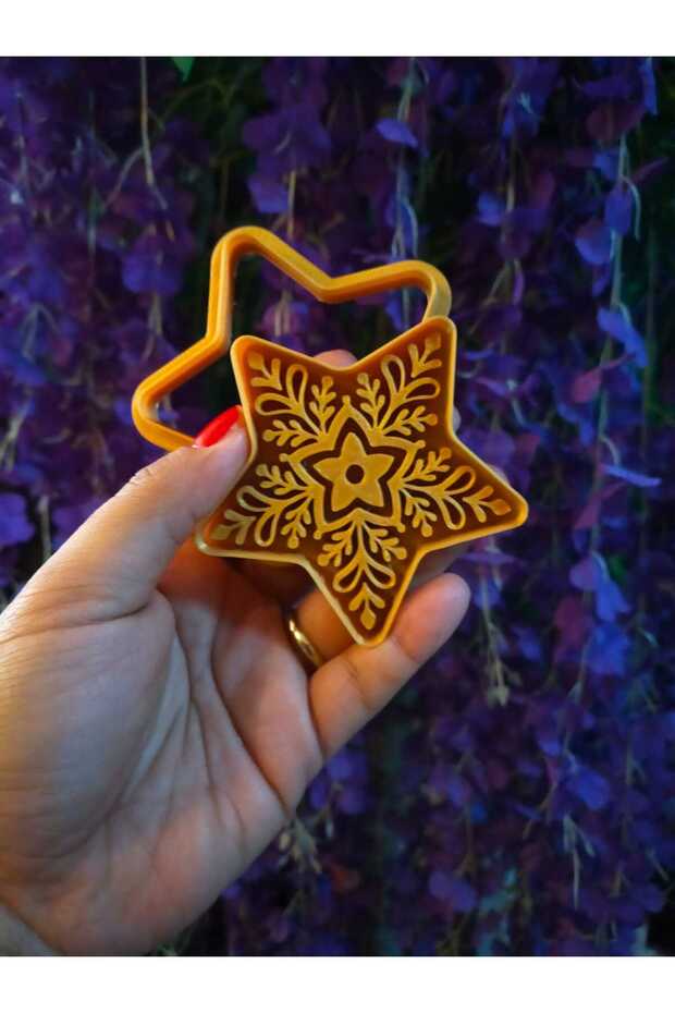 🌟 🎄 New Year's Concept Embroidered Star Cookie Mold (2 Pieces) – Food Grade ❄️ 🍪