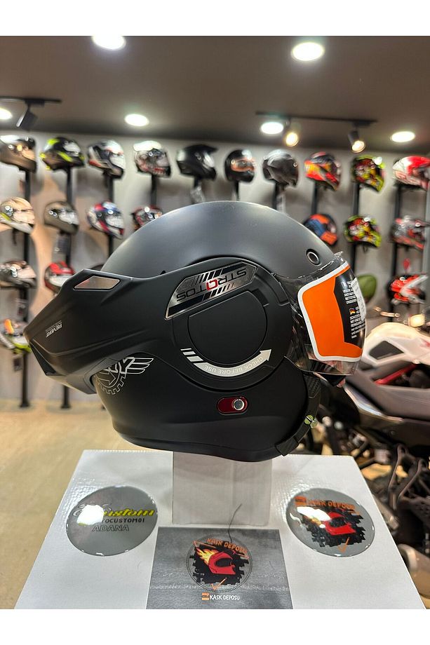 SW 907 Stratos 180 Derece Çene Açılır Kask (Mat Siyah) - 2