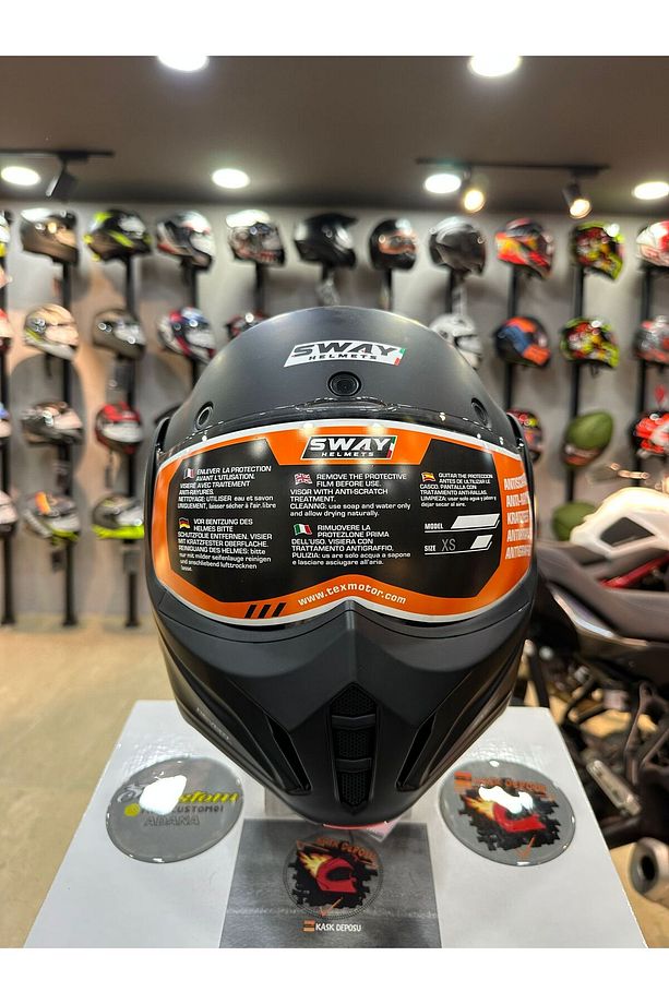 SW 907 Stratos 180 Derece Çene Açılır Kask (Mat Siyah) - 4