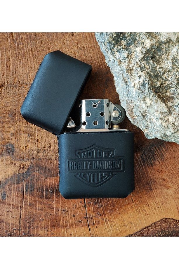 El Yapımı Hakiki Deri Zippo Çakmak - 1