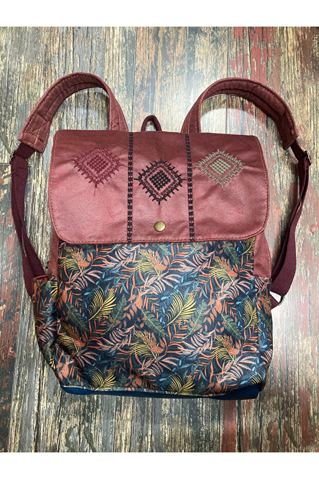 Ethnic Authentic Bohemian Embroidery Backpack Daily Travel Camping Bag