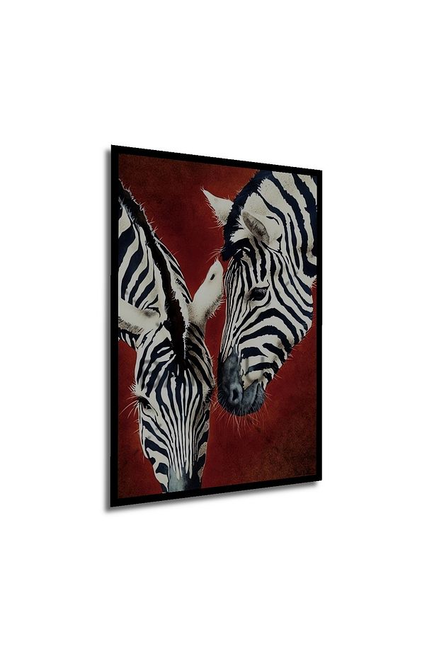 Dekoratif Modern Soyut Zebra Ahşap Tablo Çerçeve Görünümlü Dikey Duvar Dekorasyon Tablosu - 4