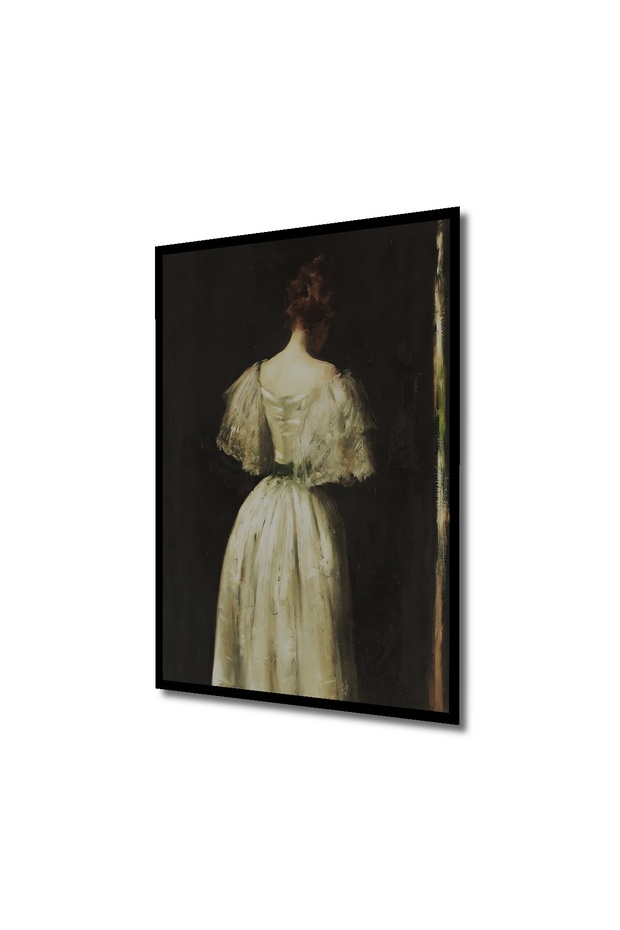 Ahşap Vintage Portre Kadın Galeri Duvarı,Sanatsal Baskı,Tablo Çerçeve Görünümlü Dikey Duvar Tablo - 3