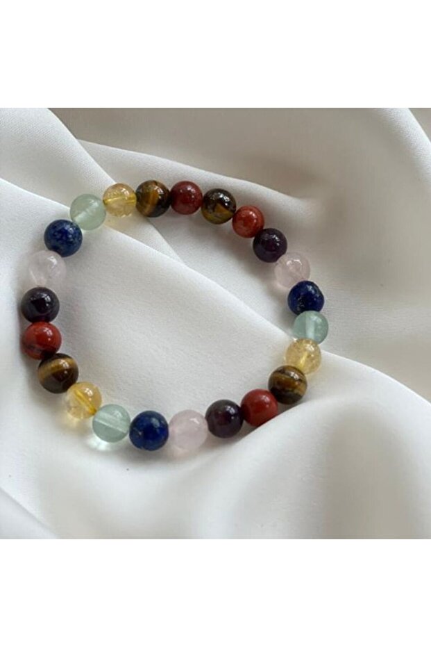 Amethyst Transformed Citrine Fluorite Tiger Eye Natural Stone Bracelet