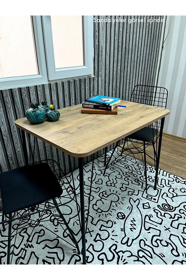 Siyah Metal Ayaklı 70x110 Eclipse Mutfak-Balkon-Çalışma Masası - 1