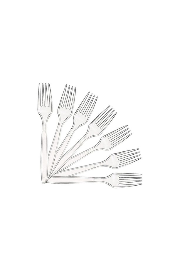 Plastik Çatal 100'lü Kullan At Eko Şeffaf Çatal - 2