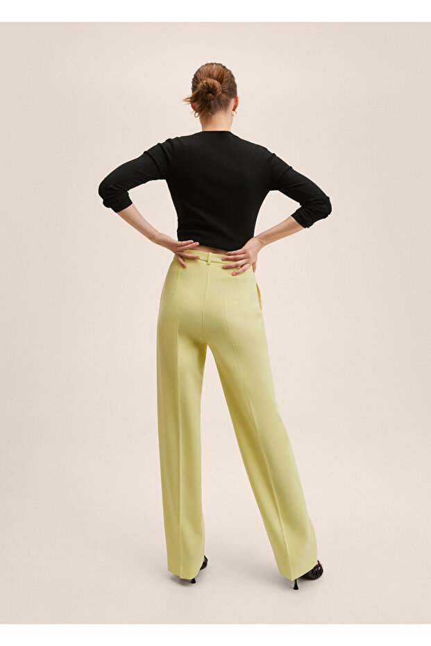 Kadın Pastel Sarı Pantolon - 9
