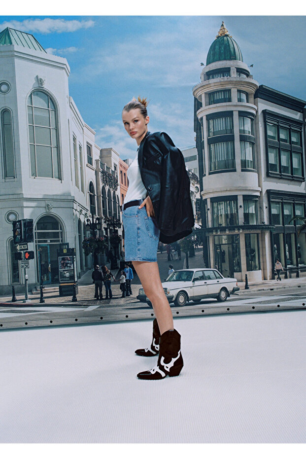 Kadın Donuk Mavi Şort & Bermuda - 10