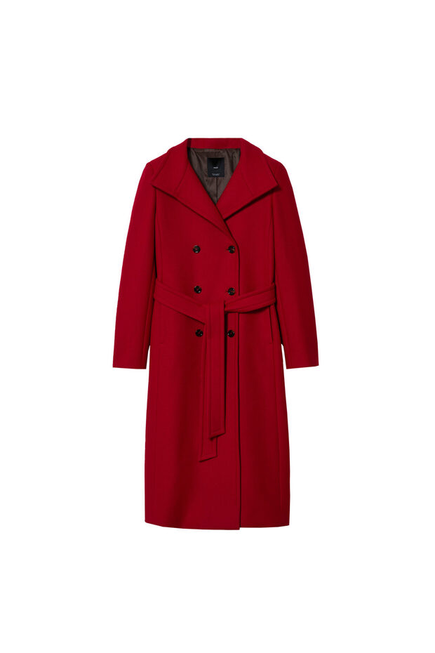 Czerwony płaszcz damski - 4