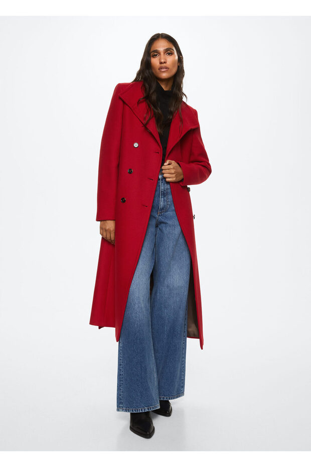Czerwony płaszcz damski - 1