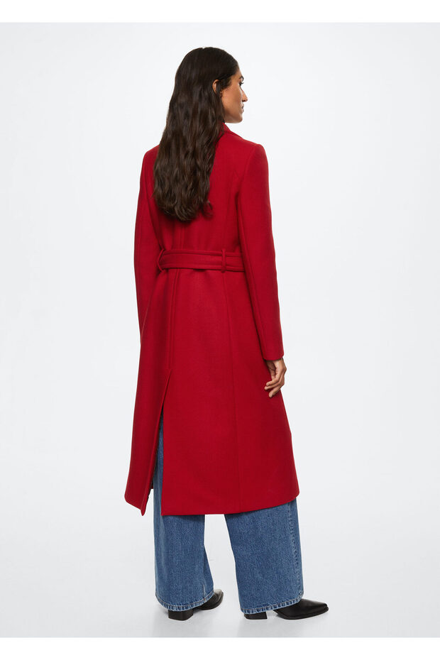Czerwony płaszcz damski - 11