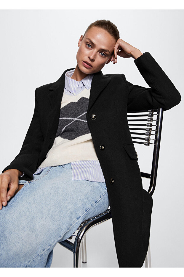 Kadın Lacivert Palto - 6