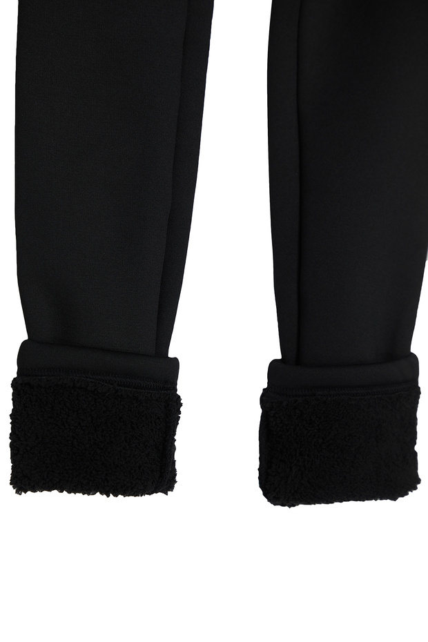 Winter Essential/Kayak Koleksiyonu Siyah İçi Polarlı/Peluşlu Sıcak Tutan Tam Boy Tayt THMAW24TY00077 - 9