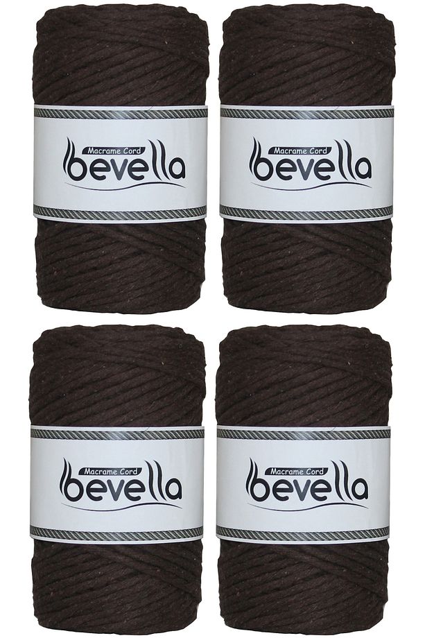 Taranan Makrome İpi Tek Büküm Taranabilir 3 mm ip Pamuk Makrome ipleri 1 kg (4X250 gr) - 1