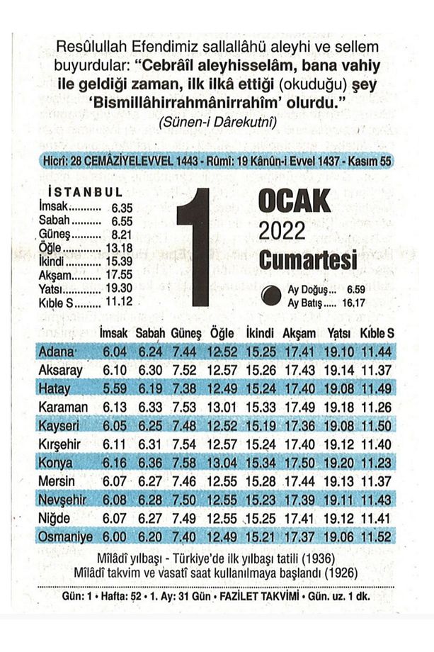 2022 yılı yapraklı takvim 365 yaprak fazilet takvimi kartonsuz - 1