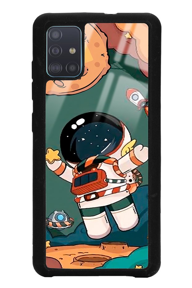 Samsung A51 Glossy Phone Case with Anime Astronaut Design