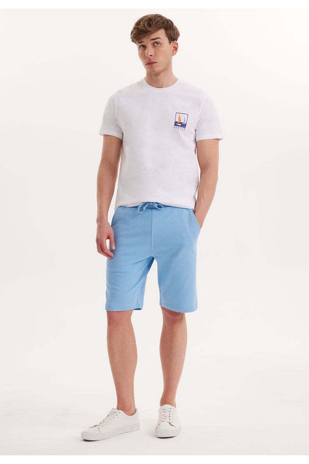 Açık Mavi Basic Regular Fit Erkek Şort CORE - 3