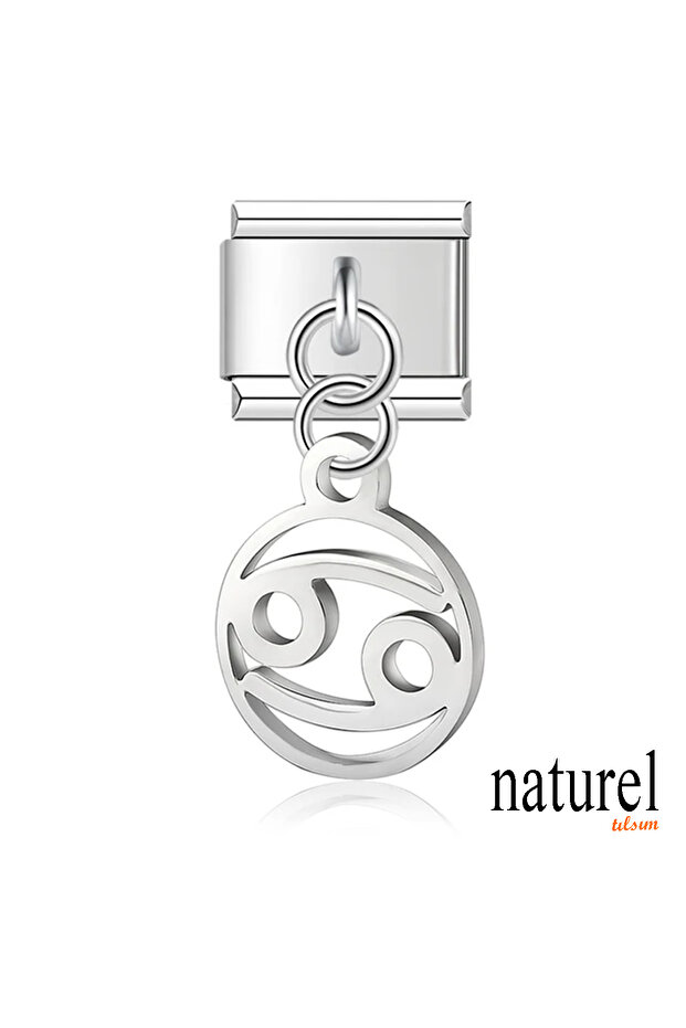 Stainless Steel Italian Crab Constellation Embroidered 9mm Charm