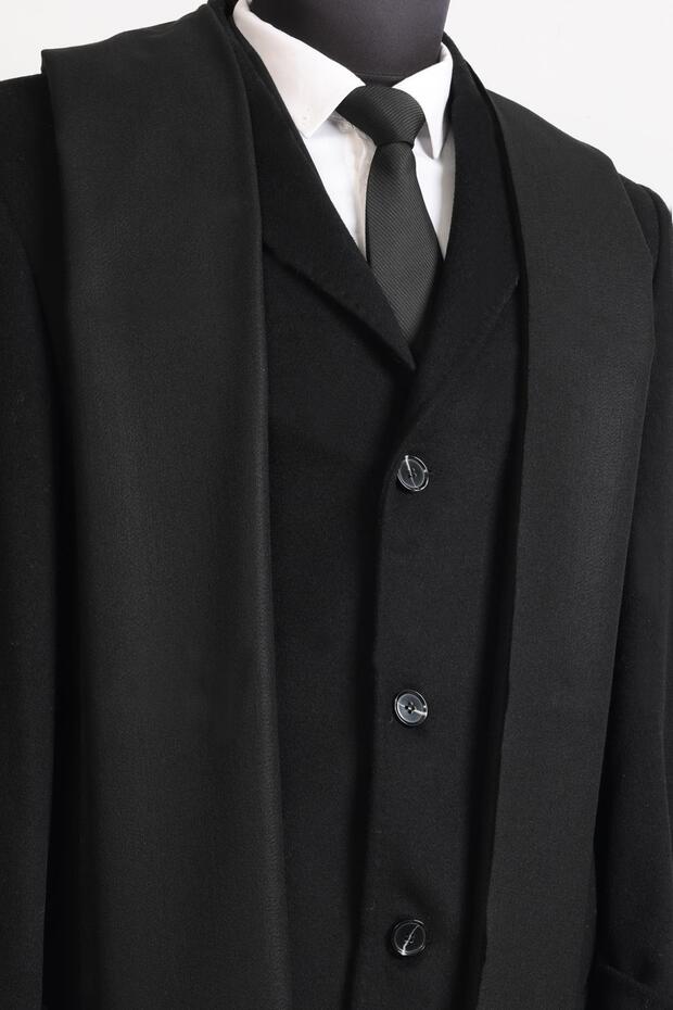 Viskon Siyah Düz Atkı - 2