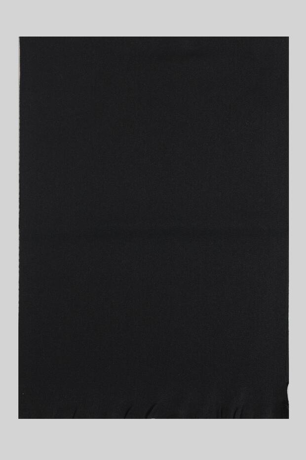 Viskon Siyah Düz Atkı - 3