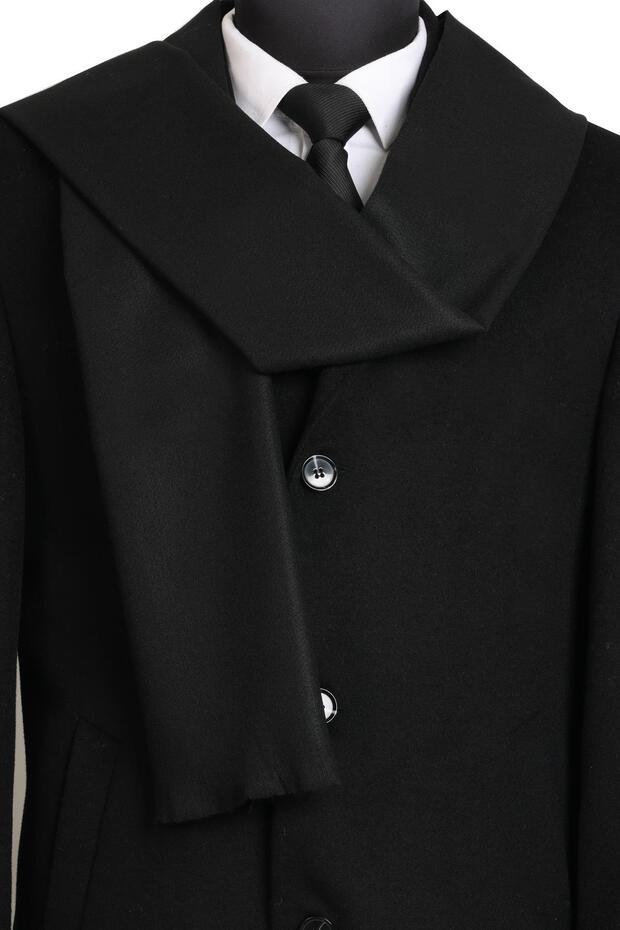 Viskon Siyah Düz Atkı - 1