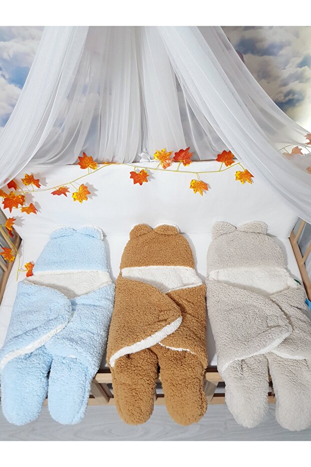 Welsoft Inner Outer Swaddle Blanket - Embroidered Name Print, Footed Model, Double Layer - 4