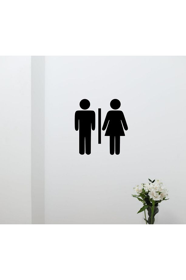 WC TUVALET YÖLENDİRME TABELASI KADIN ERKEK SEMBOL KAPI DUVAR DEKORU - 1
