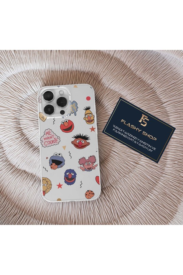 Xiaomi Redmi 12 Compatible Sesame Street and Cookie Monster Design Clear Case