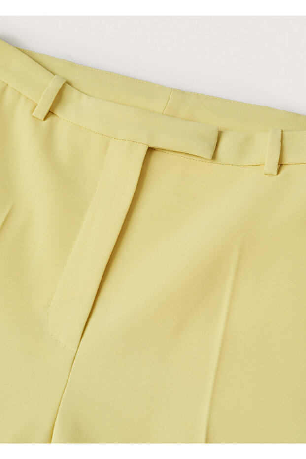 Kadın Pastel Sarı Pantolon - 8