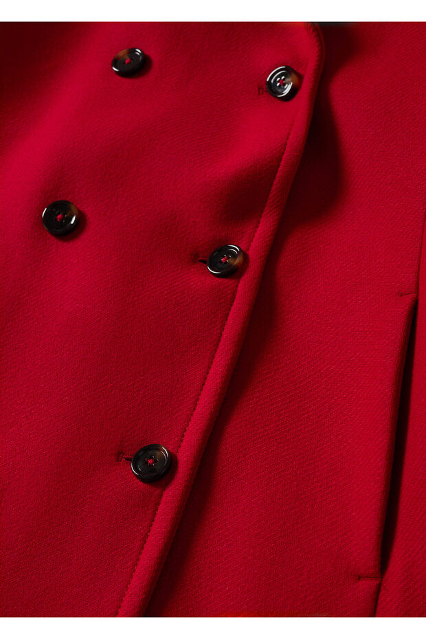 Czerwony płaszcz damski - 10