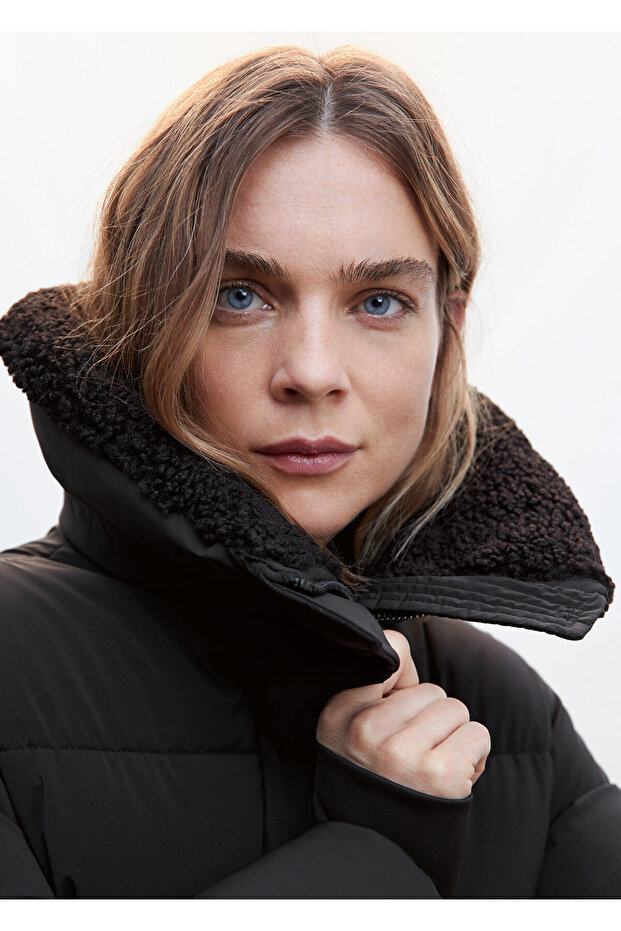 Kadın Siyah Mont - 6