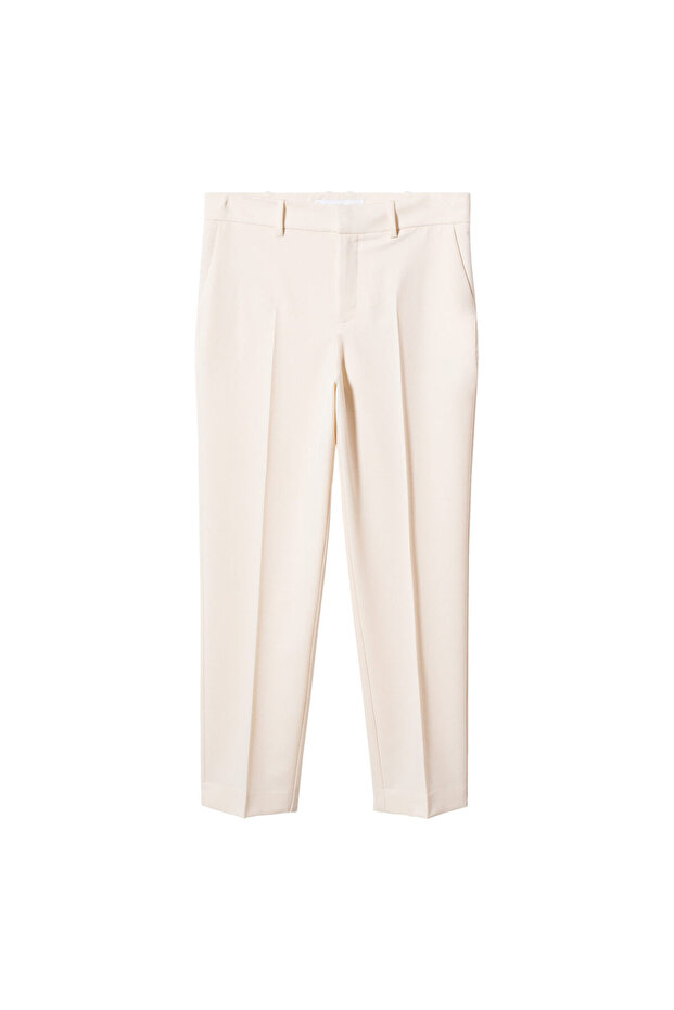 Pantaloni ecru de damă - 4