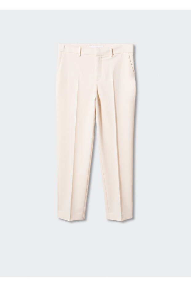 Pantaloni ecru de damă - 3