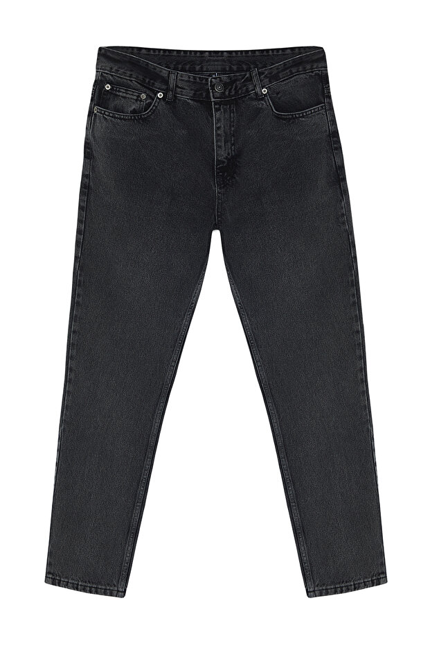 Antrasit Smoke Relax Fit Boyfriend Jeans Kot Pantolon TMNAW23JE00043 - 12