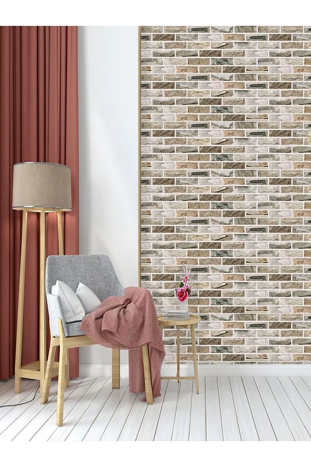 Tuğla Desenli Strafor Köpük Duvar Kaplama Kağıdı Paneli Isı Ve Ses Yalıtımlı 3 Boyutlu 207-220 - 1