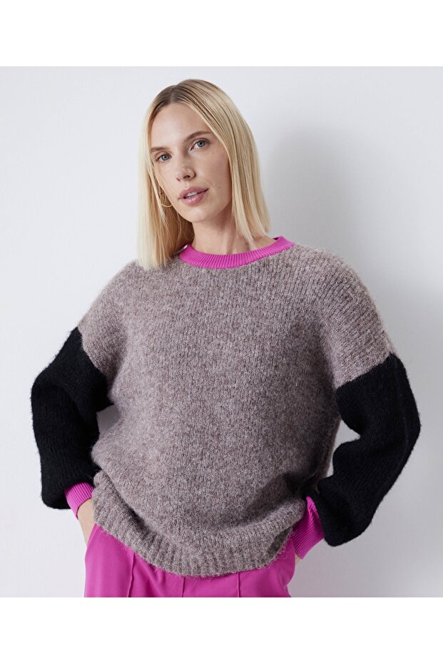 Pullover mit Farbblockdesign - 1