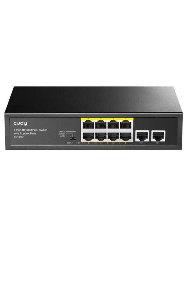 8port Fs1010p 10/100 2x-uplink 120w Full Poe Yönetilemez Swicth - 1