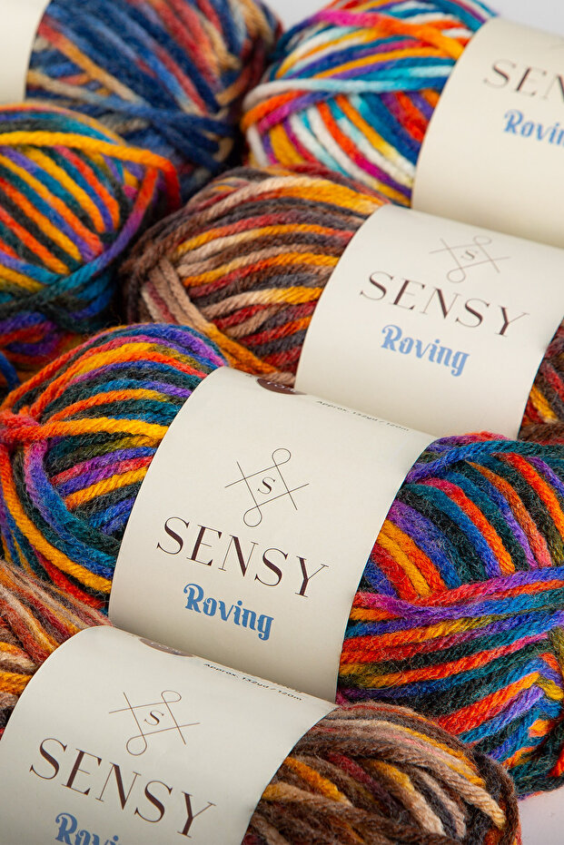 Roving El Örgü Ipi Multi Çok Renkli İp Atkı Bere Ipi Kazak Panço Ip Hırka Yün İp Kamp Ateşi - 8