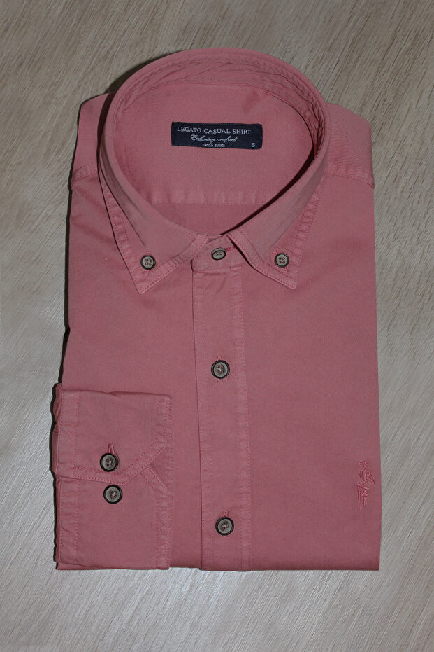 Düğmeli Yaka Gömlek - 1