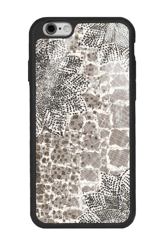 iPhone 6 Plus Leaf Design Glossy Phone Case with Rhinestone