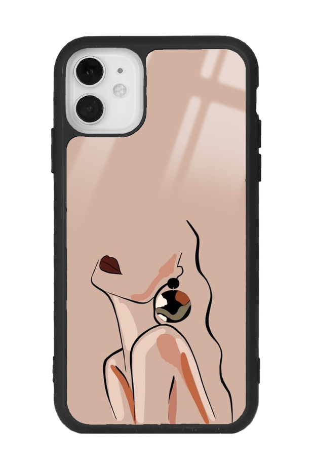 حافظة هاتف لامعة بتصميم صورة ظلية لهاتف iPhone 11