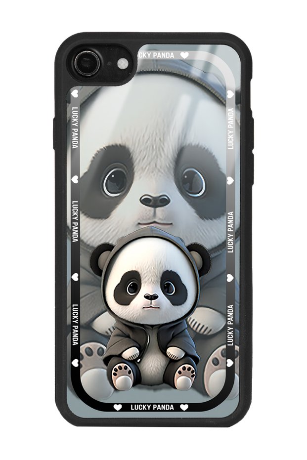 iPhone 7 to 8 - Se White Lucky Panda Design Glossy Phone Case