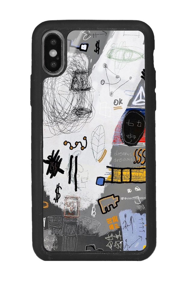 iPhone XS Glossy Phone Case with Math Board Design